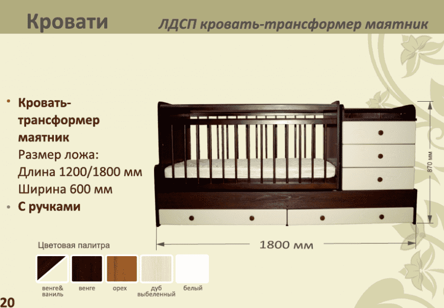 детская лдсп кровать-трансформер маятник в Кемерово