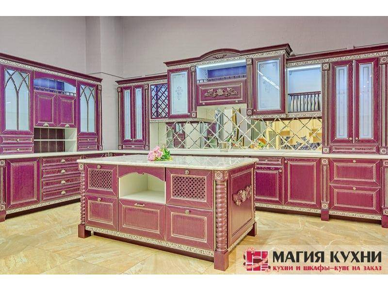 красная стильная кухня luxury в Кемерово