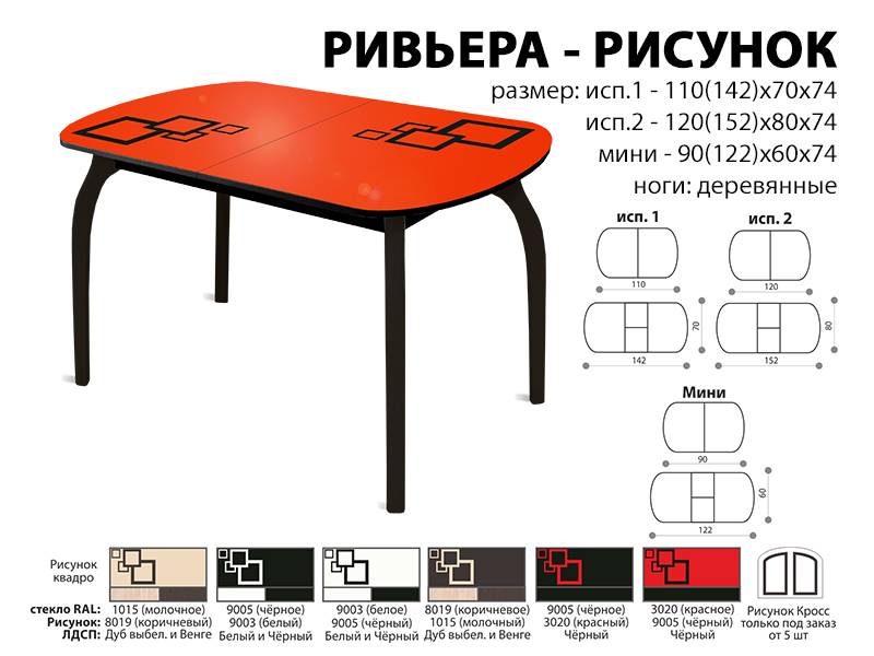 стол обеденный ривьера рисунок в Кемерово