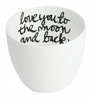 подсвечник белый фарфоровый с надписью внутри love you to the moon and back, 6,5 см в Кемерово