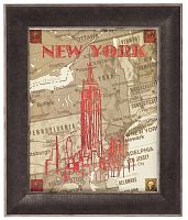 постер в раме city stops new york в Кемерово