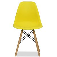 стул деревянный pc-015 желтый ножки дерево (eames style) в Кемерово