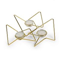 набор подсвечников золотых металлических для чайных свечей tri-angular loop, 7 см, 3 штуки в Кемерово