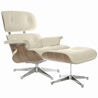 кресло eames style lounge chair & ottoman кремовое в Кемерово