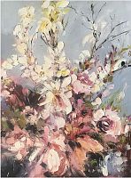картина маслом красивые цветы 90*120 см. в Кемерово