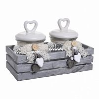 банка love с крышкой, набор 2 шт. на подставке серого цвета в Кемерово
