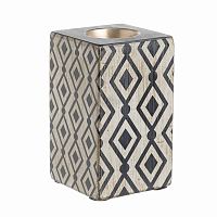 подсвечник керамический квадратный с геометрическим узором black&white, 11 см в Кемерово
