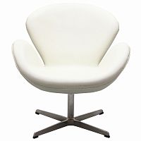 кресло swan chair экокожа белое в Кемерово