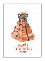 постер hermes подарочные коробки на белом фоне, а3 в Кемерово