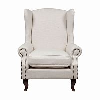 кресло мягкое с ушами белое collins wingback chair в Кемерово