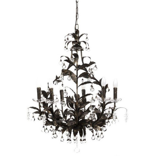люстра 19th c. rococo iron & smoke crystal round чёрная в Кемерово