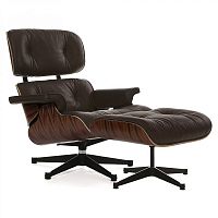 кресло eames style lounge chair палисандр коричневое в Кемерово