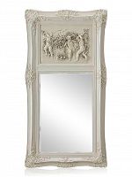 зеркало настенное прямоугольное в высокой белой раме францини distressed chalk white в Кемерово