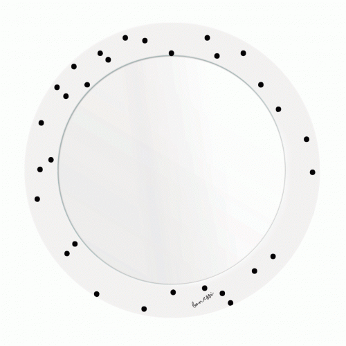 зеркало с рисунком белое круглое черные точки pois в Кемерово