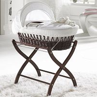 Колыбель-переноска Gift Wicker Moses Basket темная, белое белье