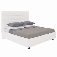 кровать подростковая с мягкой спинкой 140х200 белая shining modern в Кемерово