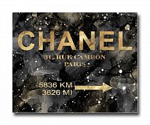 постер chanel на чёрном в золотом a4 в Кемерово