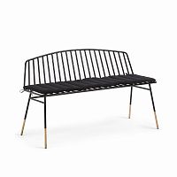 siena bench 120 черный металл черная ткань от la forma (ex julia grup) в Кемерово