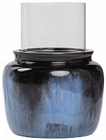 подсвечник синий со стеклом colors blue big, 32 см в Кемерово