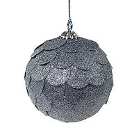 шар новогодний серебряный с блестящими чешуйками paper ball, 10 см в Кемерово