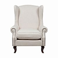 кресло collins wingback chair кремовая ткань в Кемерово