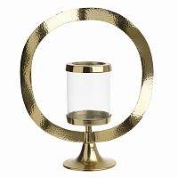 подсвечник золотой декоративный со стеклом круг gold circle, 38 см в Кемерово