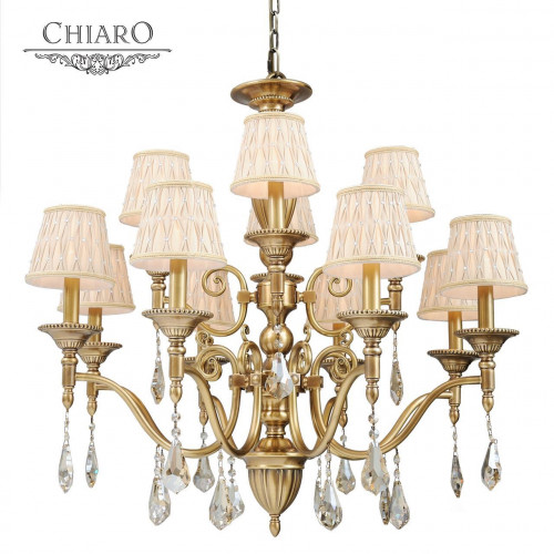 подвесная люстра chiaro паула 411010412 бежевая в Кемерово