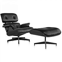 кресло eames style lounge chair черное в Кемерово