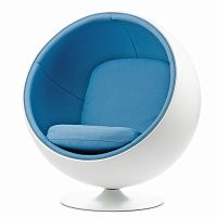 кресло ball chair бело-синее в Кемерово