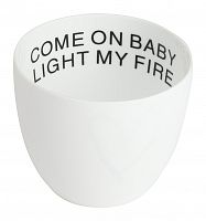 подсвечник белый фарфоровый с надписью внутри come on baby light my fire, 6,5 см в Кемерово