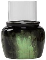 подсвечник зеленый со стеклом colors green, 32 см в Кемерово