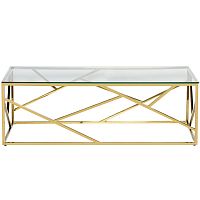 стол журнальный h-bridge gold 120*60*40см золотой в Кемерово