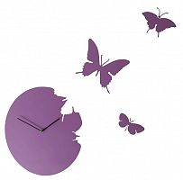часы настенные сиреневые бабочки butterfly в Кемерово