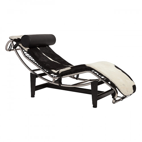 шезлонг chaise longue lc4 черно-белый в Кемерово