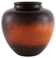 ваза деревянная объемная с широким горлышком 28х26 см tayra черно-коричневая в Кемерово