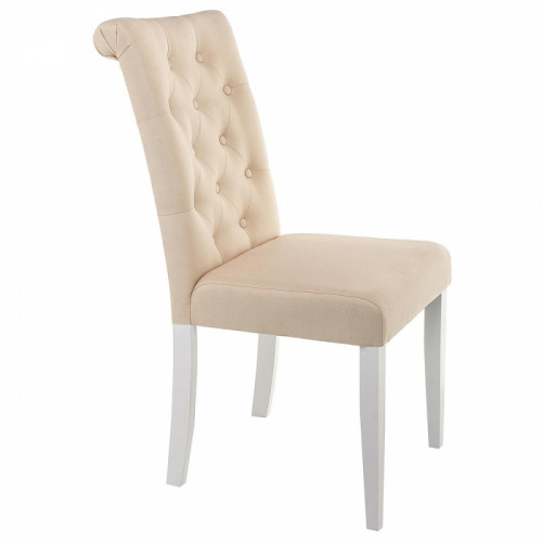 стул деревянный amelia white / fabric cream в Кемерово