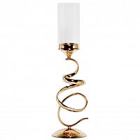 подсвечник металлический золотой со стеклом, 16х16х61 см в Кемерово