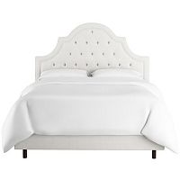 кровать двуспальная 180х200 белая с каретной стяжкой harvey tufted white в Кемерово