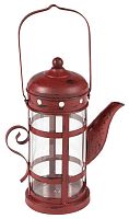 подсвечник-фонарь красный в виде чайника с ручкой old kettle, 27 см в Кемерово