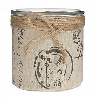 подсвечник стеклянный с текстилем бежевый roberts, 12 см в Кемерово