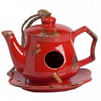 aромолампа для эфирных масел красная в виде чайника candelero red, 17 см в Кемерово