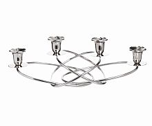 подсвечник металлический серебряный на 4 свечи katie, 34 см в Кемерово