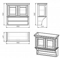 шкафчик навесной с двумя полками провинция с состариванием в Кемерово