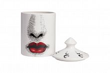 подсвечник белый с крышкой желтые губы пьеро форназетти bacio candle red, 33 см в Кемерово
