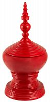 ваза настольная в виде пагоды с крышкой и рельефным декором 66 см radius красная в Кемерово