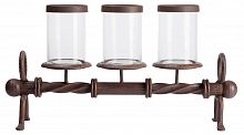подсвечник металлический коричневый со стеклом на 3 свечи glass pillar, 51 см в Кемерово