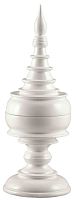 ваза настольная в виде пагоды с крышкой и рельефным декором 48 см radius белая в Кемерово