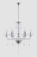 подвесная люстра crystal lux monica sp6 chrome/transparent в Кемерово