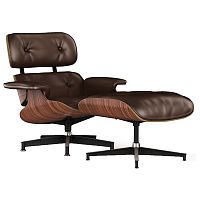 кресло lounge chair & ottoman коричневое в Кемерово