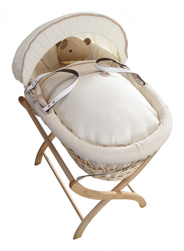 колыбель-переноска premium moses basket натуральная, кремовое белье в Кемерово